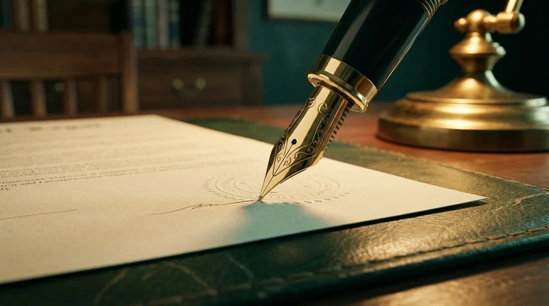 Counsel signing an engagement document